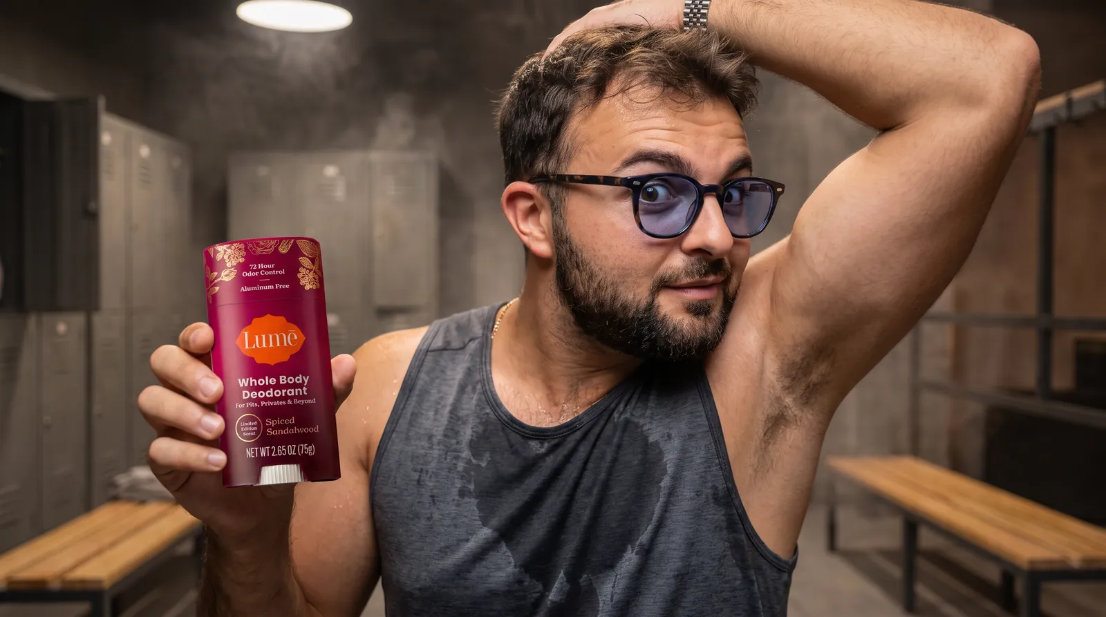 Max Schipilliti con il prodotto di Lumē